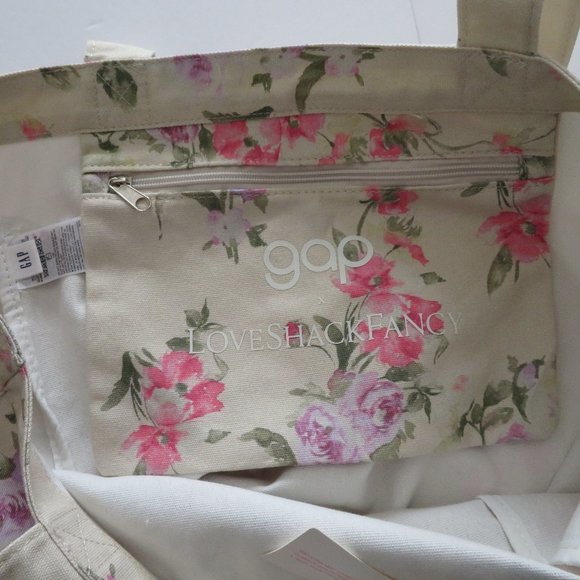 Gap × LoveShackFancy Floral Tote, Pink Floral, NWT - Picture 5 of 8